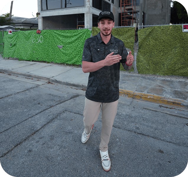 Alex Mineo on a construction site